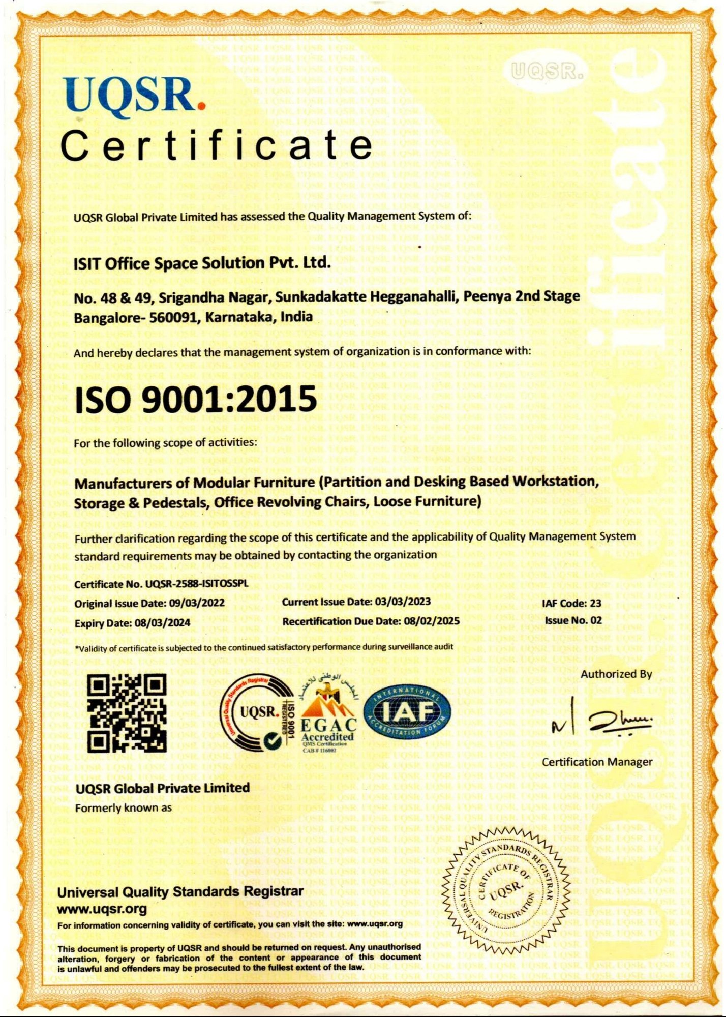 iSit certification document 6